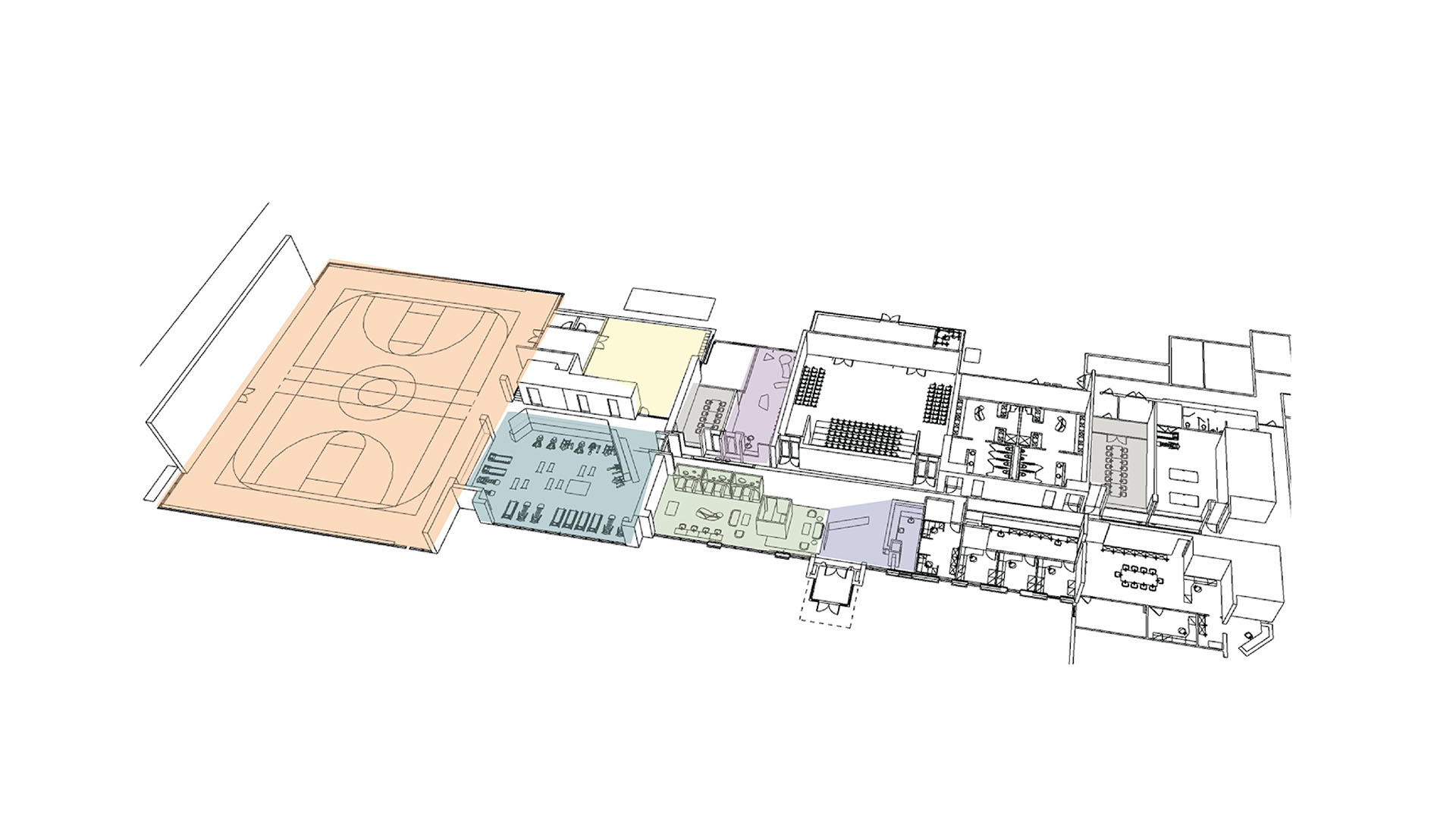 floor plan diagram of Van Buren Community Center