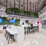 ZF work cafe with drop ceiling feature