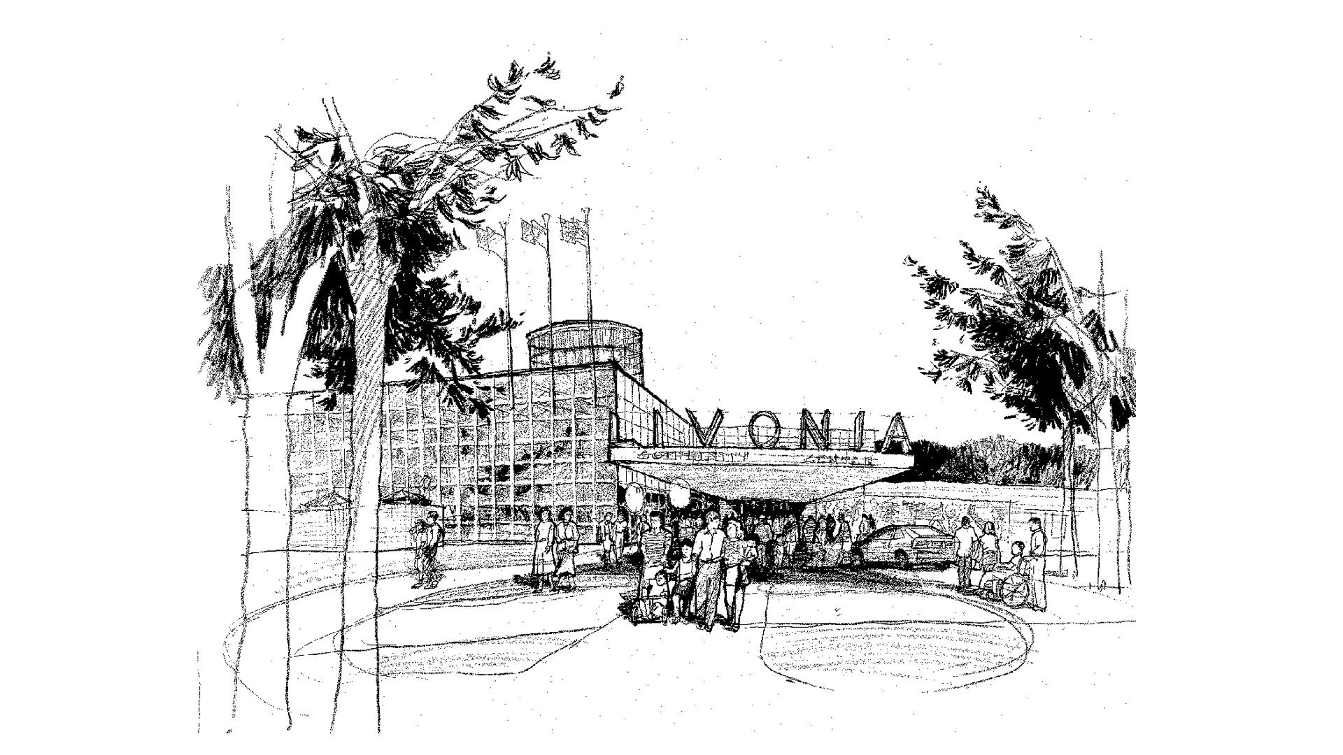 hand sketch of livonia rec center preliminary idea